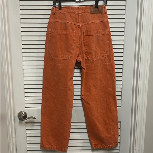 BDG urban outfitters Orange Cargo Jeans with Barrel leg wide leg style - Picture 3 of 5